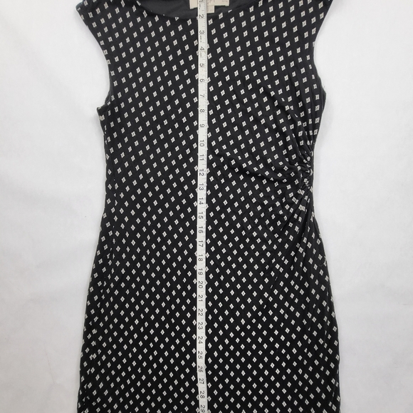 Ann Taylor LOFT Sheath Dress Size MP Womans Petite Black White Knit Cap Sleeve - Picture 5 of 8